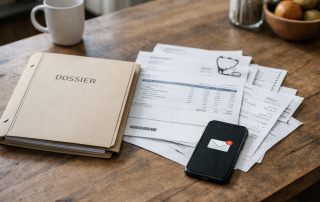 dossier en papieren op tafel